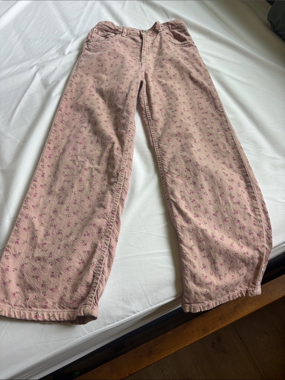 Pink Floral Girls Pants